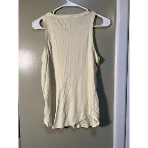 Gap Women's Sz Small Tank Top Crewneck Soft Pale Butter Yellow Semi-Sheer Cotton thumbnail 5