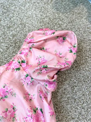 LoveShackFancy x Target Cecile Pink Floral Puff-Sleeve Dress Size 12 thumbnail 5