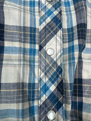 Wrangler Men’s Plaid Long Sleeve Pearl Snap Button Down Shirt Size Large Tall thumbnail 2