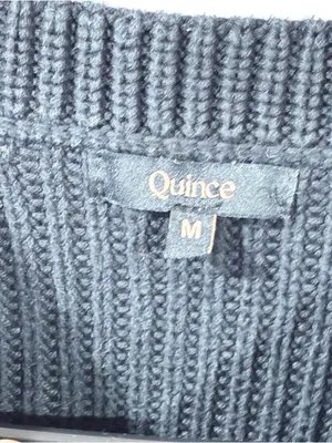 Quince 100% Organic Cotton Fisherman Crewneck Sweater Black Size Medium thumbnail 3
