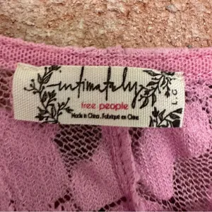 Intimately Free People Long Distance Floral Lace Shirt Women’s Large Pink Angel thumbnail 6