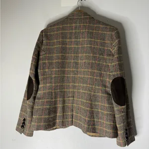 TALBOTS Brown Houndstooth Plaid Wool Blend Equestrian‎ Style Blazer 6 thumbnail 2