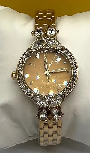Invicta Wildflower I Womens Gold Tone Crystal Bezel Watch 30mm New in Box thumbnail 1