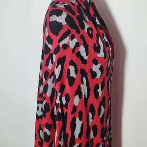 Colleen Lopez Red Leopard Print Open Front Shrug Size XL/1X Red Leopard Cardigan thumbnail 6