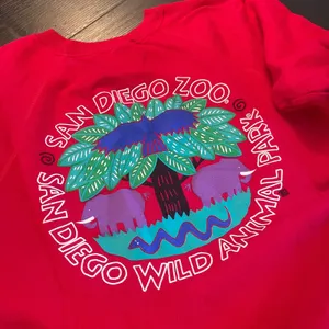 Vintage Hanes San Diego Zoo Wild Animal Park Red Sweatshirt Made in‎ USA Medium thumbnail 2