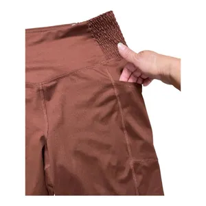 Maurices Luxe Pocket 8in Biker Brown Shorts Size L Super High Rise Stretch thumbnail 3