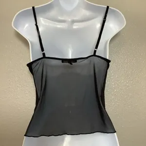 Black Babydoll‎ Top Large Y2K Coquette Feminine Romantic Dollette Dainty Summer thumbnail 4