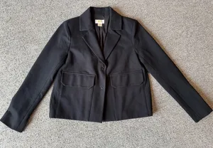 Maeve for Anthropologie Black Cropped Blazer Size 0 thumbnail 1