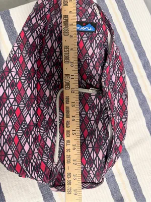 KAVU Rope Sling Backpack Pink Black Geometric Crossbody Travel Hiking Bag thumbnail 12