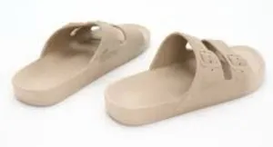 Freedom Moses sandals 2‎ strap slides slip on tan size 10-10.5 thumbnail 1