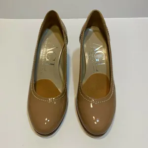 AGL Attilio Giusti Leombruni Pumps 5‎ Nude Patent Leather Heel 35 Italy thumbnail 7