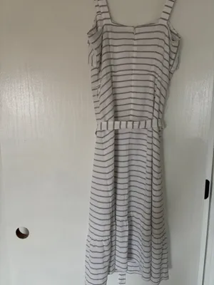 Banana Republic Striped Ruffle Midi Dress Size 2 thumbnail 5