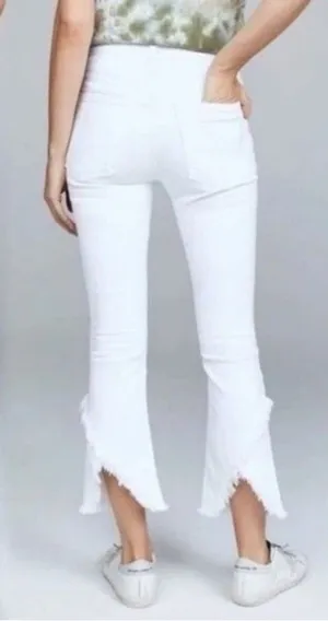 Citizens Of Humanity White Drew Fray Hem Cropped Jeans Size 26 thumbnail 1