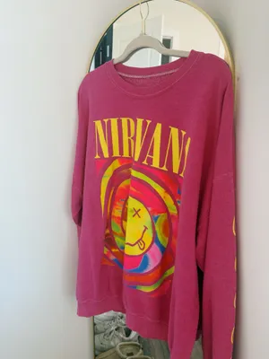 Nirvana Urban Outfitters Sweatshirt Pink thumbnail 2
