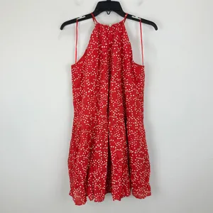 Madewell Drop Waist Mini Dress Polka Dot Trapeze Relaxed Festival Red XS NWT thumbnail 13