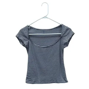 Brandy Melville Ella Blue Striped Tee one size thumbnail 2