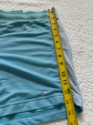 Nike Dri-FIT Turquoise Teal Blue Layered Mesh Running Athletic Short M Workout thumbnail 2