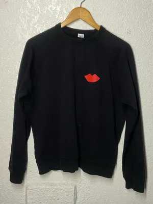Clare V. Lips Sweatshirt Size L Black Size L thumbnail 3