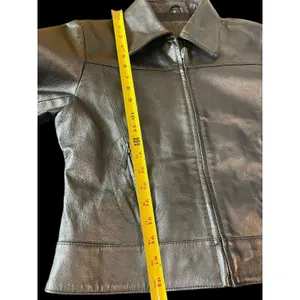 Women’s Sonnora Black Short Motorcycle Zip Genuine Leather Jacket XL thumbnail 10