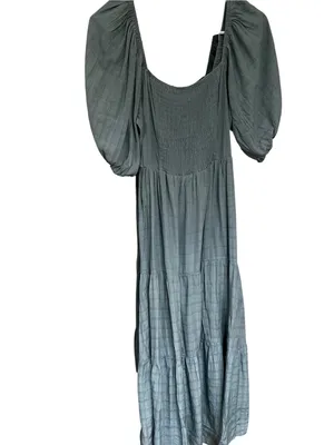NSR Women's Puff-Sleeve Maxi Dress in Slate Blue thumbnail 4