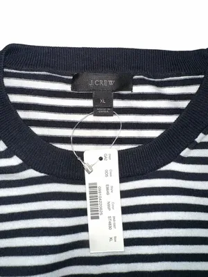 NWT J. Crew Jackie Sweater Shell Navy Striped Sleeveless Knit Tank XL thumbnail 3