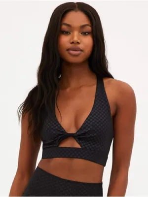 Beach Riot Twist Top in Black Embossed Check thumbnail 1