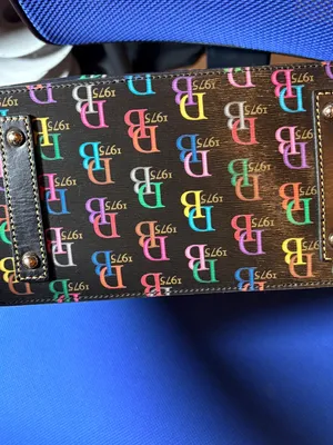 Dooney Bourke Db75 It Zip Top Black Multi Coated Canvas Tote thumbnail 4