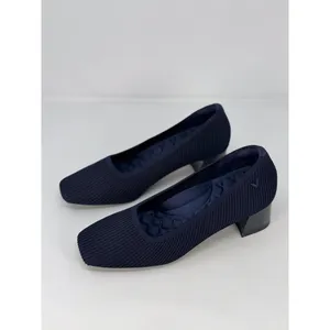VIVAIA Melody Pro Heels Blue Square Toe Chunky Block Slip On Pumps 37.5 US 7 thumbnail 5