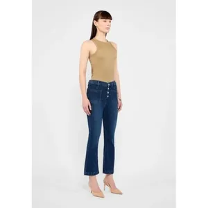 FRAME NWT Womens Size 29 29x27 Blue Le Bardot Cropped High-Rise Flared Jeans NEW thumbnail 3