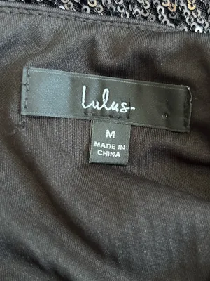 Lulus Black Fully Sequin Short Sleeve Shift Dress‎ Size Medium thumbnail 3