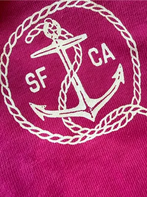 Old Navy Magenta Crewneck Sweatshirt with White Sleeve Stripes thumbnail 6