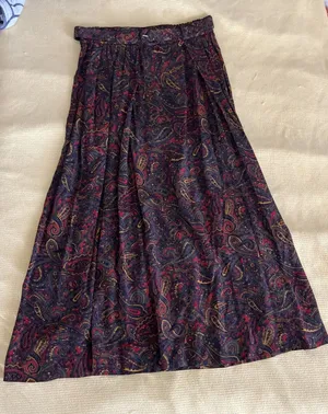 1980’s Evan -picone Vintage Pleated Paisley Pattern Long Skirt Size 8 thumbnail 1