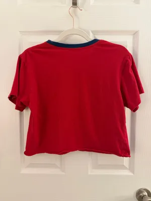 Rebellious One Red Retro 1997 Graphic Crop Top Medium thumbnail 2