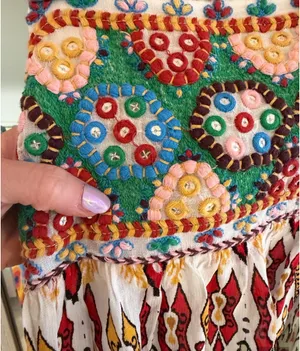 ZARA Embroidered Bohemian Colorful Mini Festival Sun Dress NWOT thumbnail 6