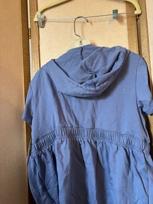 FINAL MARKDOWN JW Short Sleeve Zip-Up Hoodie in Dusty Blue (Tag Attached) XL thumbnail 4