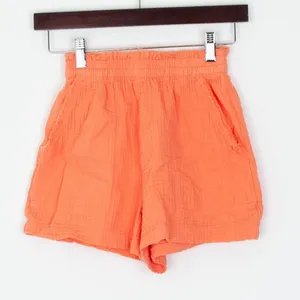 Aerie Womens Gauzy High Waisted Shorts Size XXS Orange Pockets Beachy Vacation‎ thumbnail 2