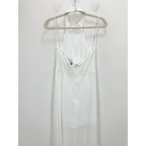 Lulus Love Speaks White Lace Halter Maxi Romper Wedding Bridal Large NWT thumbnail 11
