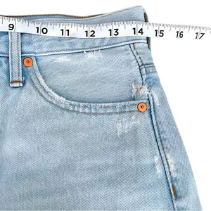Madewell Light Wash Relaxed Denim Shorts w Frayed Raw Hems + Multi Button Fly 23 thumbnail 5