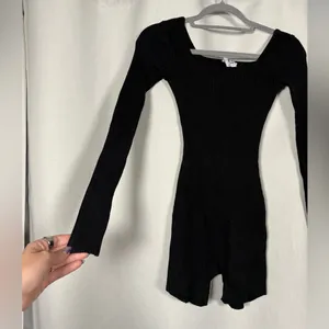 Princess Polly Black Ribbed Long Sleeve Jaden Romper Size Small/Medium thumbnail 6