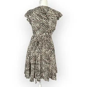 Free People French Quarter Wrap Mini Dress Women's Medium Black Brown White thumbnail 5