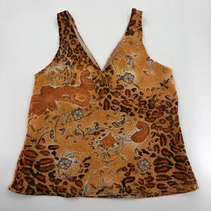 California Krush Vintage Y2K Leopard Paisley Lace Babydoll Top thumbnail 5