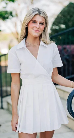 Sofie The label Pleated White Romper Dress Size L thumbnail 1