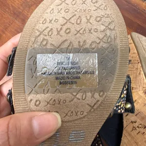 XOXO Black Multi-Stud Cork Wedge Sandals thumbnail 4