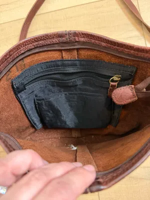 Duluth Trading Co Brown Leather Crossbody Bag Distressed Shoulder Purse Boho thumbnail 3