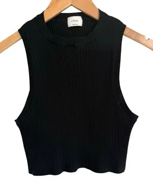 Wilfred Aritzia Black Ribbed Tank Top Size Large L‎ thumbnail 1