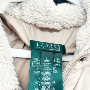 Lauren Ralph Lauren Womens Tan Down Fill Faux‎ Fur Hood Puffer Parka Coat Size L thumbnail 5