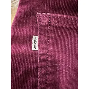 Levi's‎ Premium Wedgie Straight Corduroy Pants - Shiraz Burgundy - Size 24 thumbnail 3