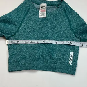 GymShark Womens Size XS Teal Long‎ Sleeve Cropped Fitted Top Workout Athletic thumbnail 4