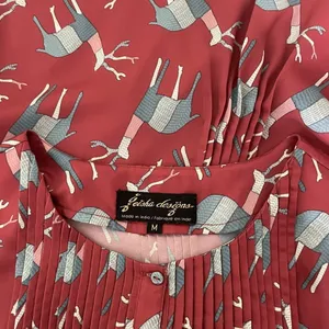 Anthropologie GEISHA DESIGNS Reindeer Deer Print Pleated‎ Top Blouse Medium thumbnail 9