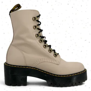 Dr. Martens Leona Boots Vintage Taupe Cream Lace Up Platform Heels Fall Size 7 thumbnail 4